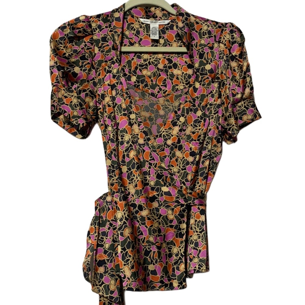 Diane Von Furstenberg Multicolor Wrap Blouse